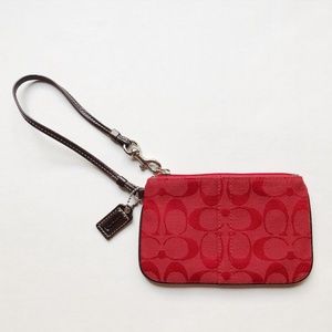 Coach Red Signature Wristlet